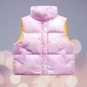 NWT, Girls Metallic Pink Puffer Vest